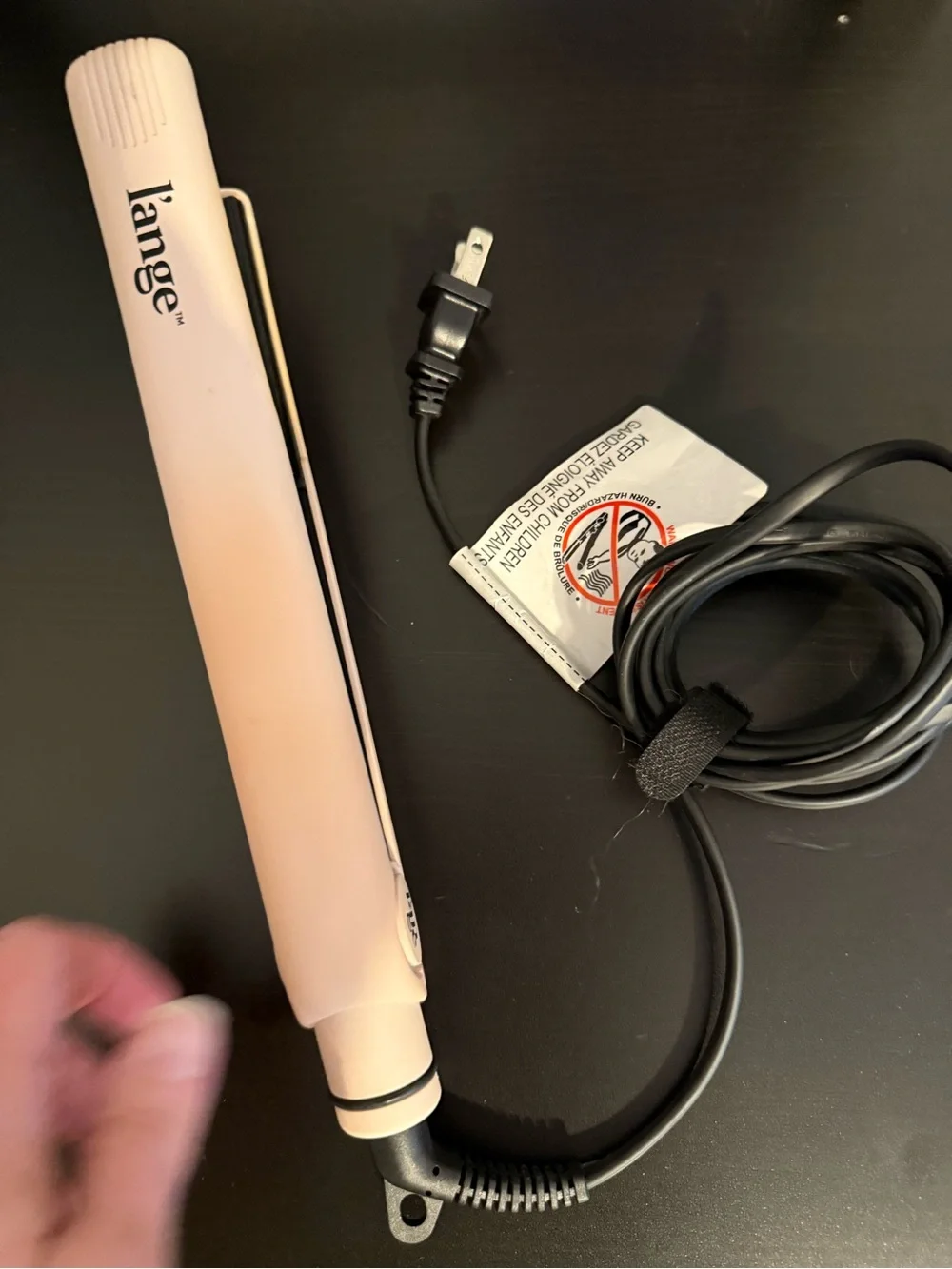 L’Ange Pink Hair Straightener with Black Plates